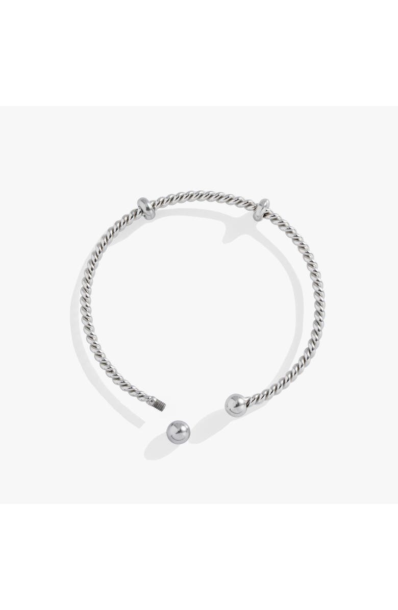 Alex and Ani French Rope Charm Bracelet Cuff, Main, color, Silver