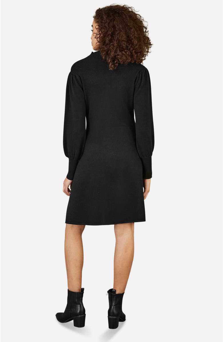 Yumi Knitted Button Up Midi Dress, Alternate, color, Black