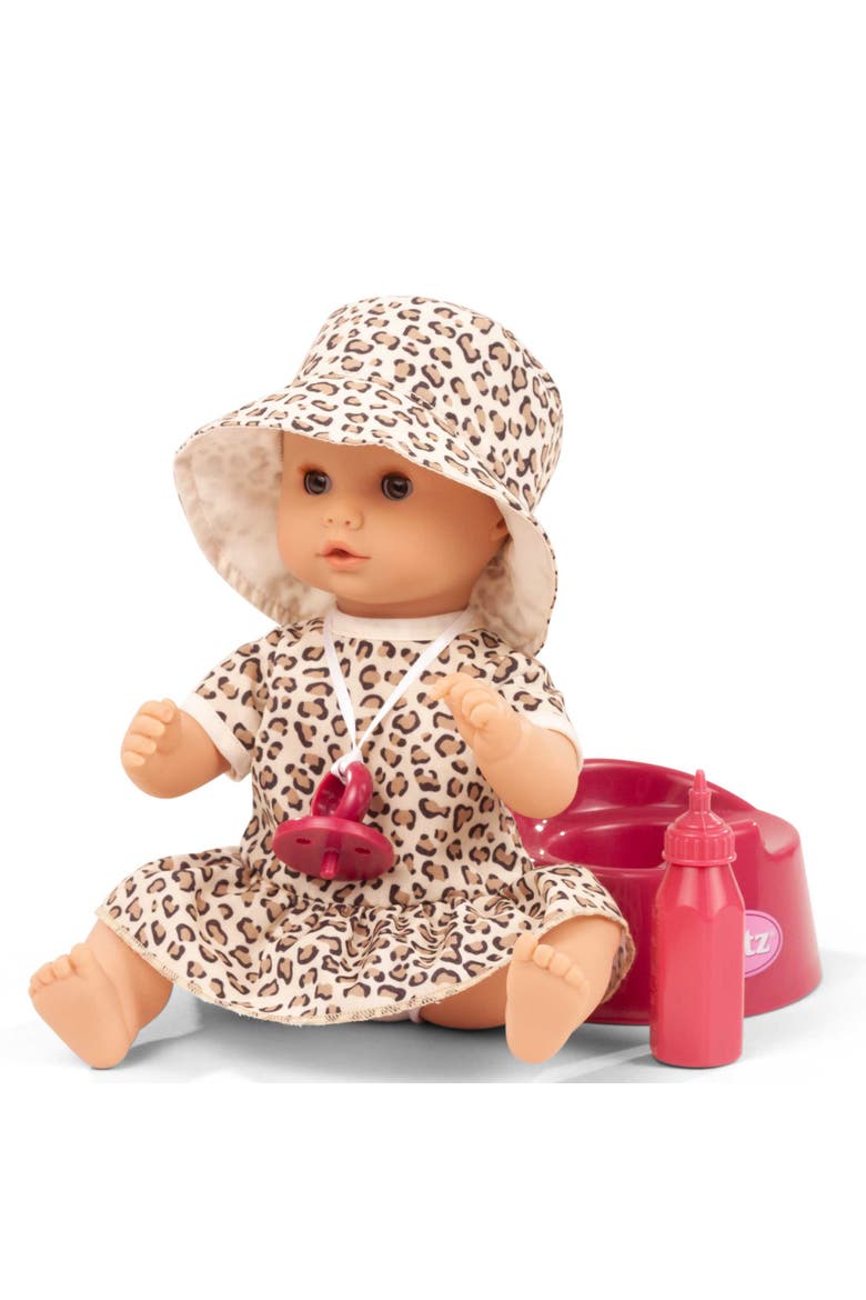 Aquini Girl 13" Spotted Cat Potty Baby Doll, Alternate, color, Multicolored