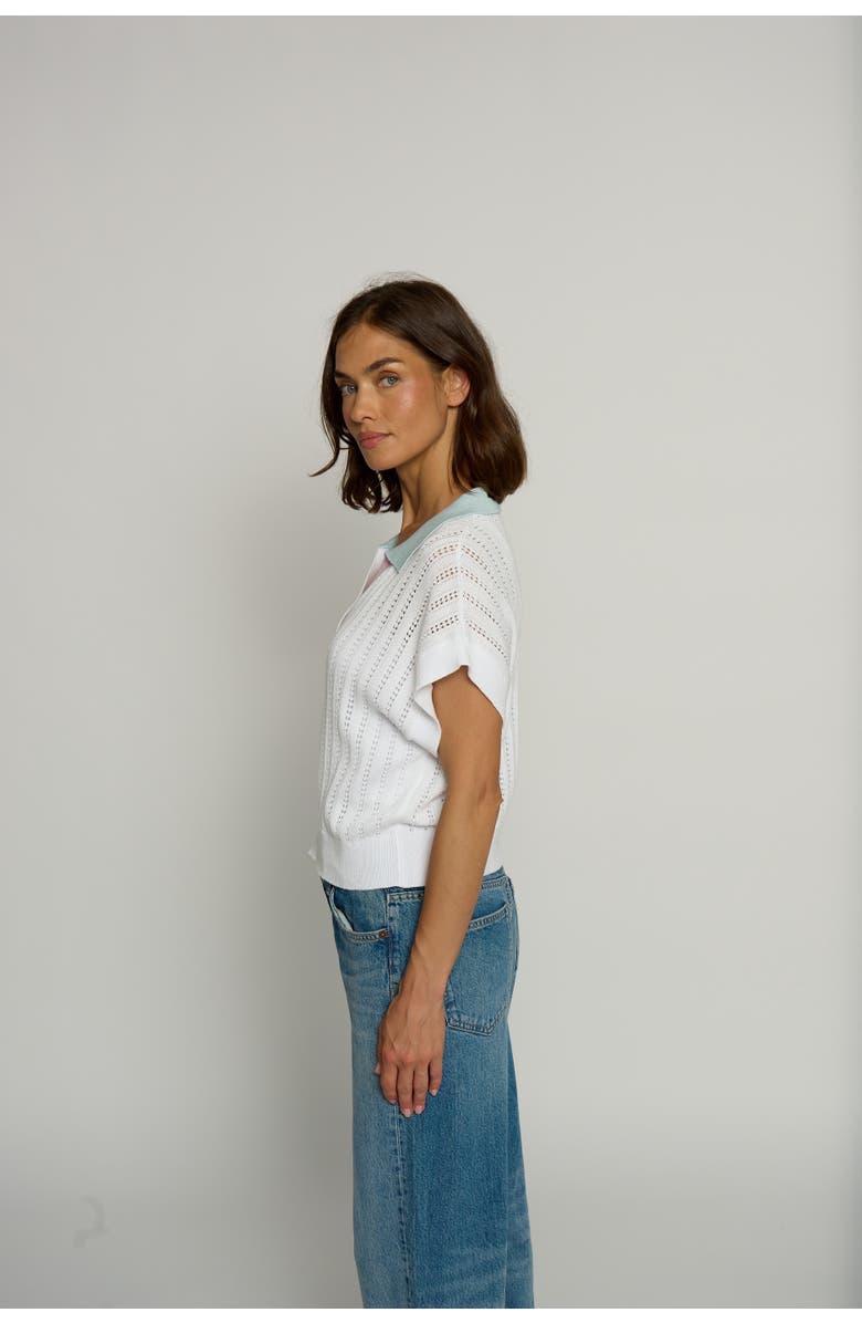 Central Park West Colorblock Pointelle Polo, Alternate, color, 