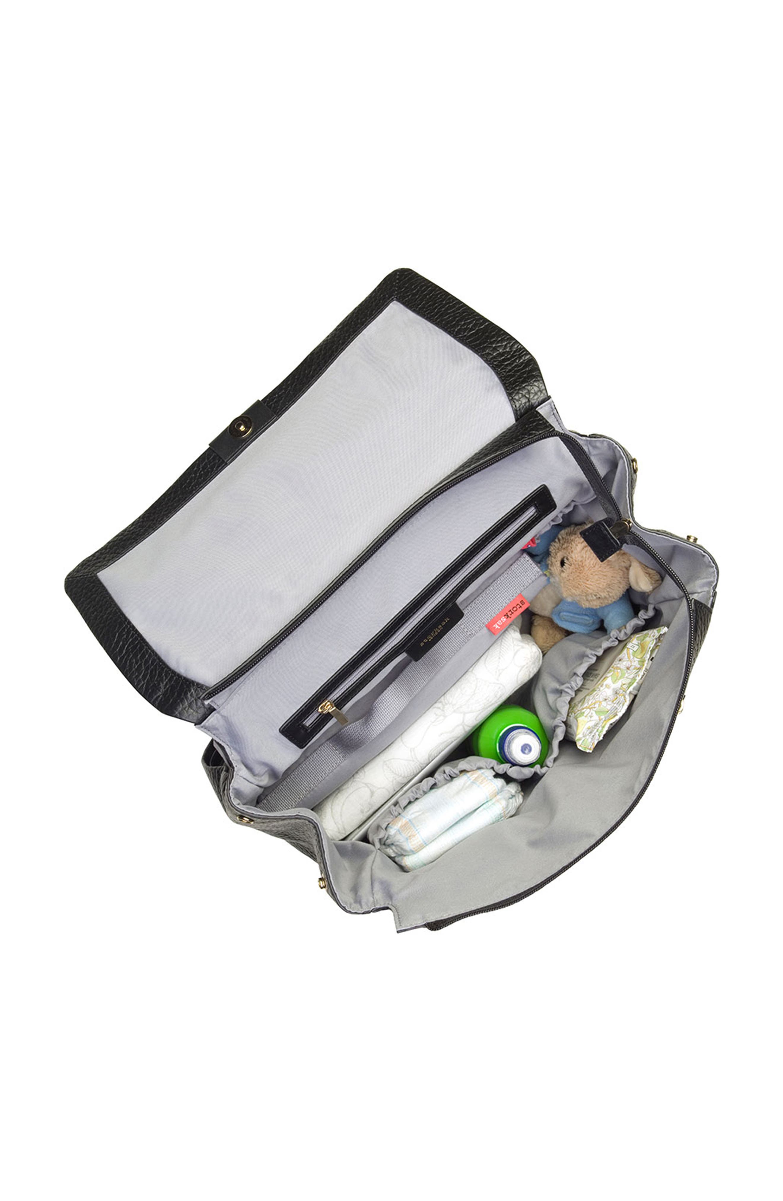 Storksak St. James Convertible Leather Diaper Backpack, Alternate, color, 