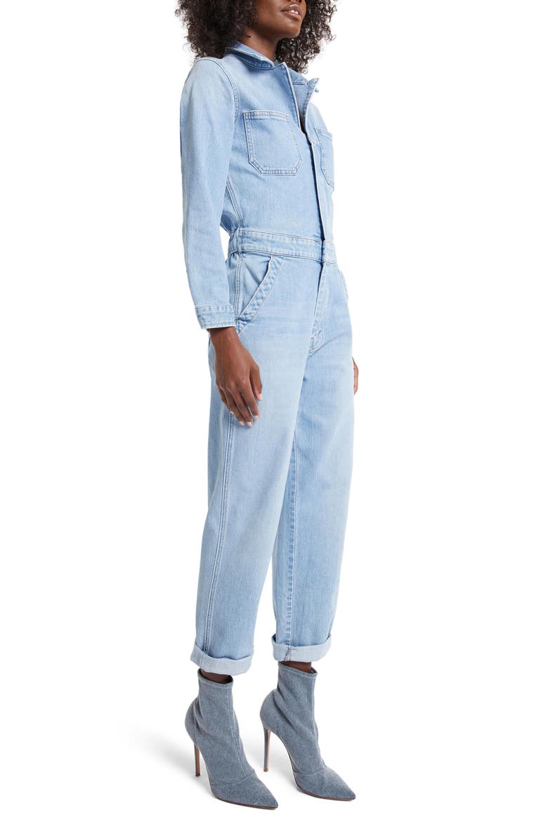 The Half Spring Take Off Long Sleeve Denim Jumpsuit, Alternate, color, ZAPPED
