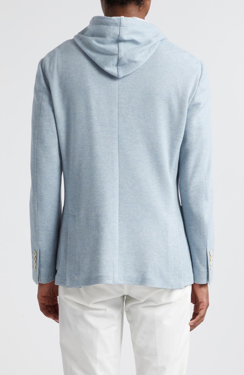 Eleventy Cotton & Cashmere Twill Blazer with Removable Hooded Bib, Alternate, color, Baby Blue