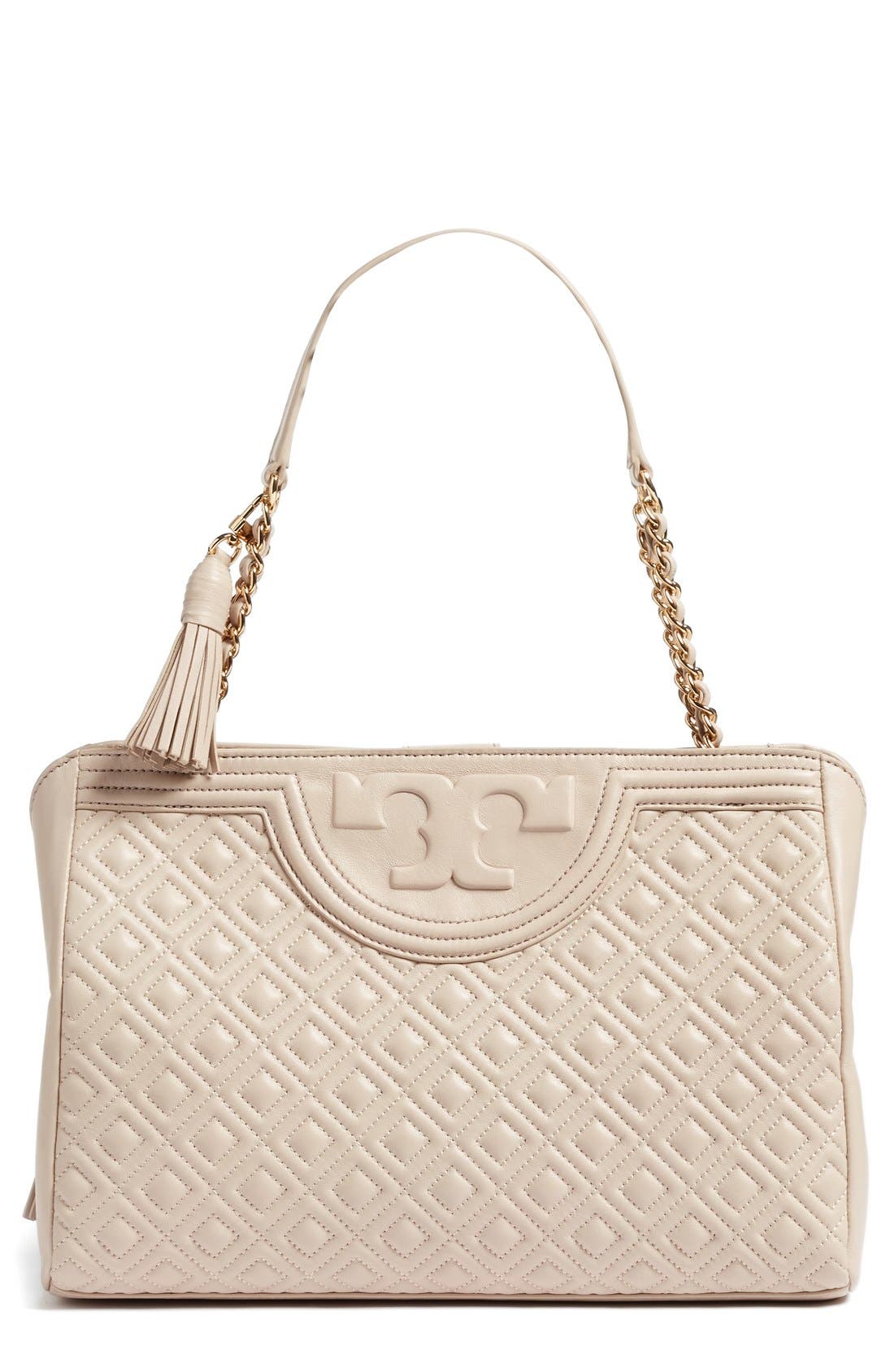 Fleming Leather Shoulder Bag, Main, color, BEDROCK