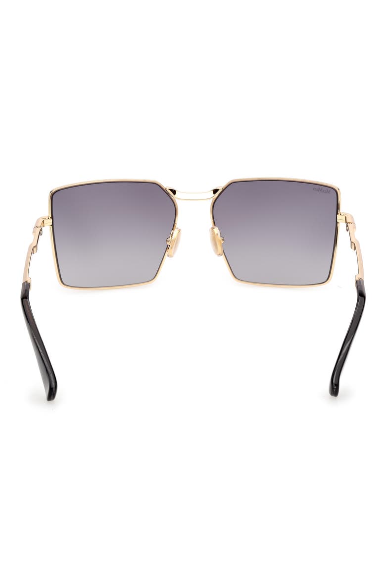 58mm Gradient Rectangular Sunglasses, Alternate, color, SHINY DEEP GOLD / SMOKE