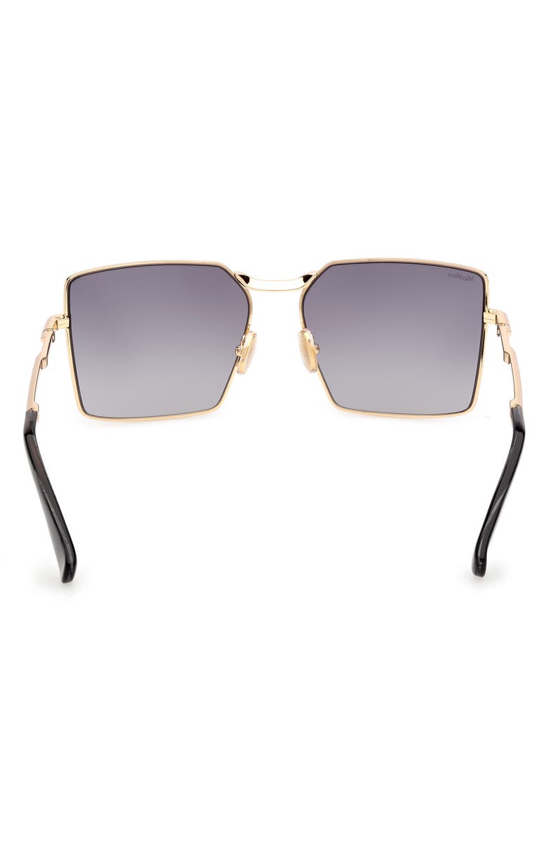 Max Mara 58mm Gradient Rectangular Sunglasses, Alternate, color, Shiny Deep Gold / Smoke