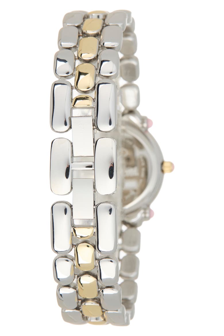 Two Tone Crystal Bezel Bracelet Watch, Alternate, color, TWO TONE