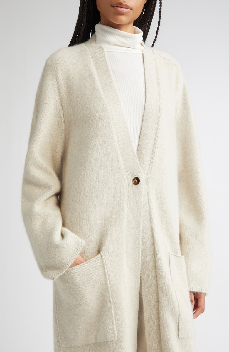 LOULOU DE SAISON Smet Mercerized Wool & Yak Hair Blend Maxi Cardigan, Alternate, color, Stone Melange