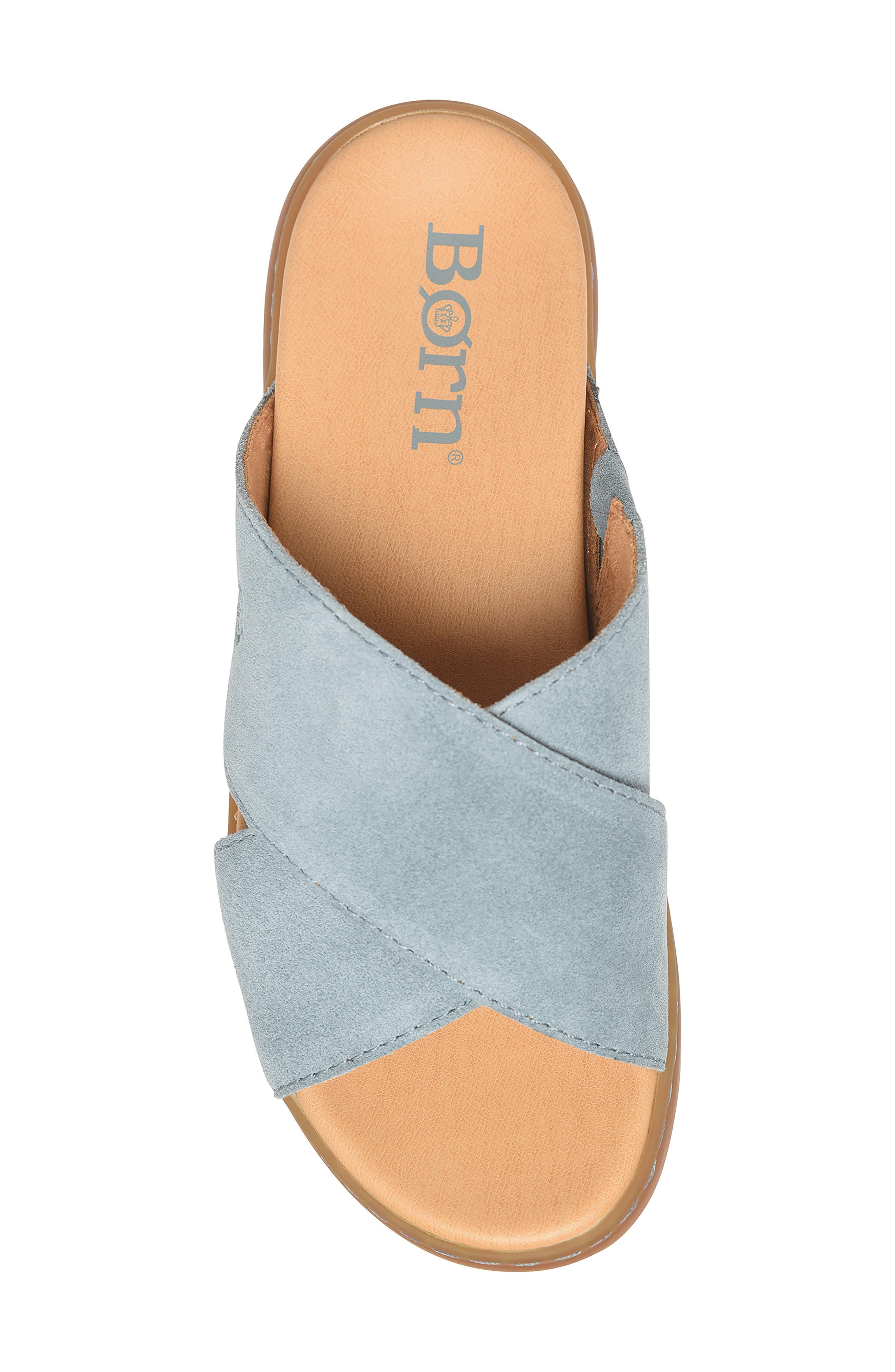 Adia Slide Sandal, Alternate, color, LIGHT BLUE SUEDE