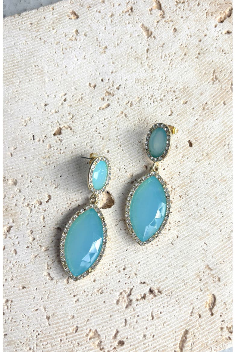 Crystal Halo Drop Earrings, Alternate, color, BLUE