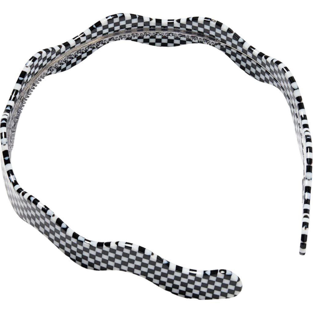 Chunks Wavy Check Headband In Black/white
