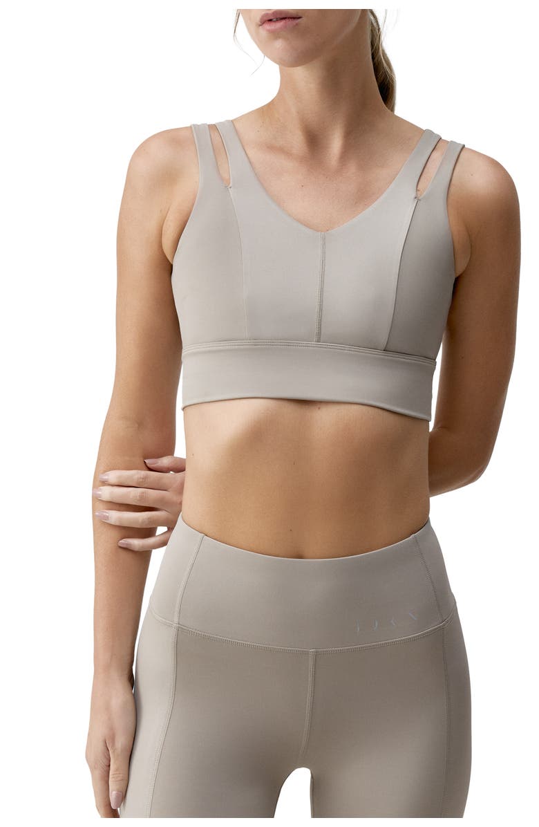 Born Living Yoga Maan Medium Support Performance Sport Top, Main, color, Grain