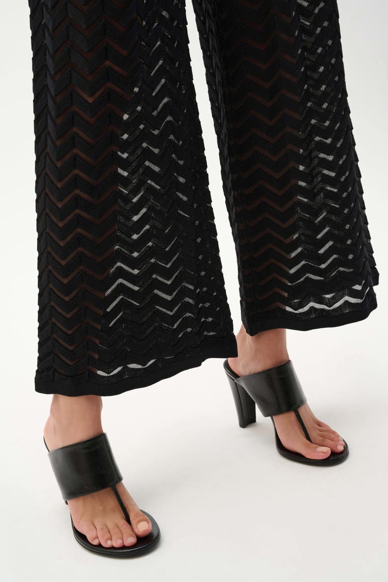 Viscose Jacquard Knit Chevron Stitch Culotte Pants, Alternate, color, Black