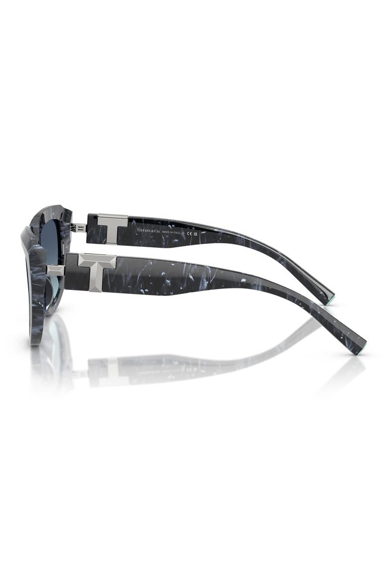 55mm Gradient Pillow Sunglasses, Alternate, color, STRIPED BLACK / AZURE BLUE