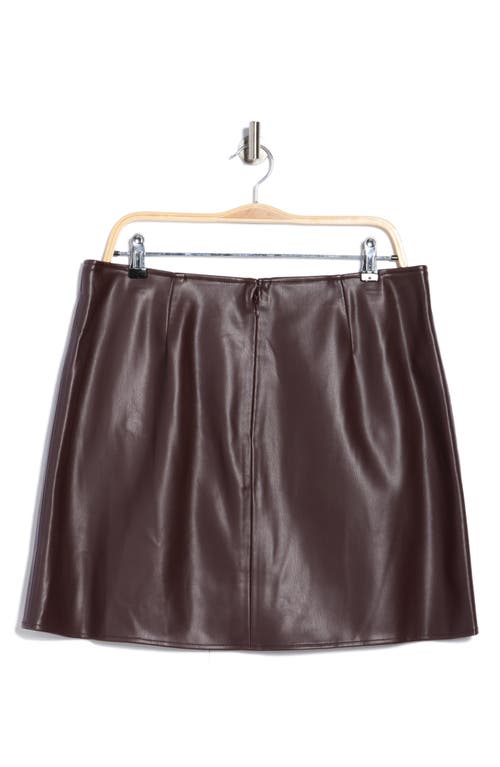 L Agence L'agence Truman Snap Faux Leather Miniskirt In Brown