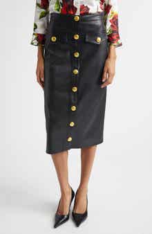 Milann Faux Leather Midi Skirt