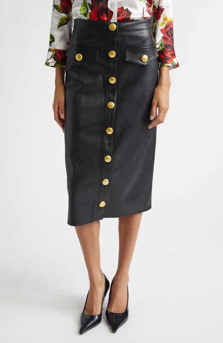 Milann Faux Leather Midi Skirt