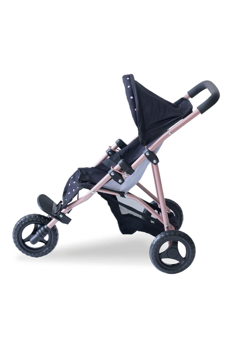 Olivia's Little World Polka Dot Baby Doll Jogging Stroller, Alternate, color, BLACK