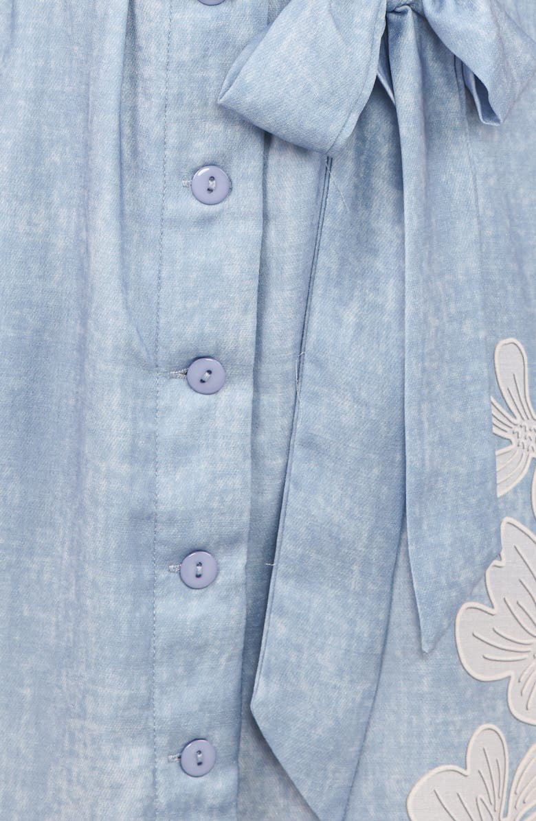 Petal & Pup Connie Linen Blend Belted Shirtdress, Alternate, color, Blue