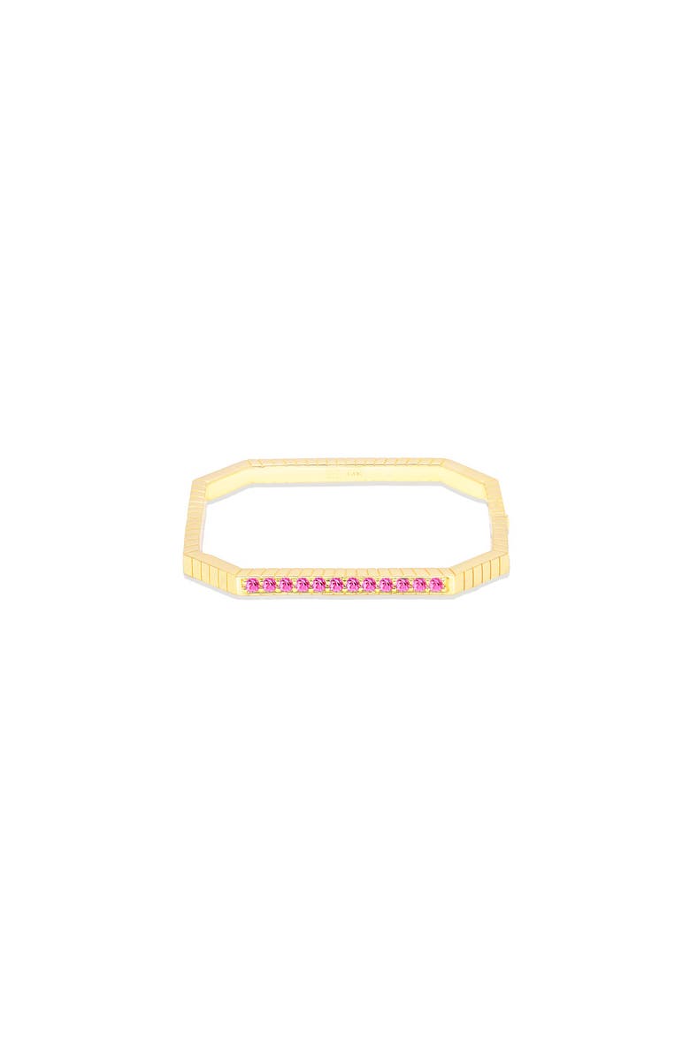 Campbell + Charlotte Spark Octagon Bangle Bracelet, Main, color, Pink Sapphire-Gold