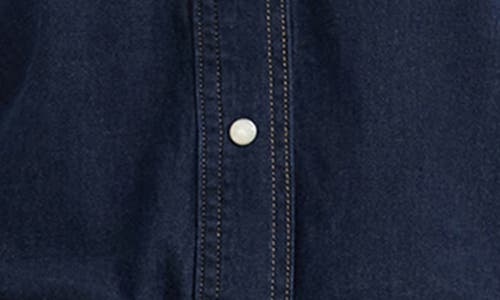 Wrangler Western Cotton Denim Shirt In Frosted Denim
