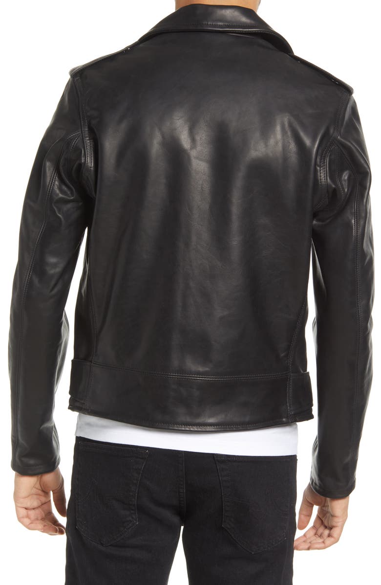 Schott NYC Leather Biker Jacket, Alternate, color,