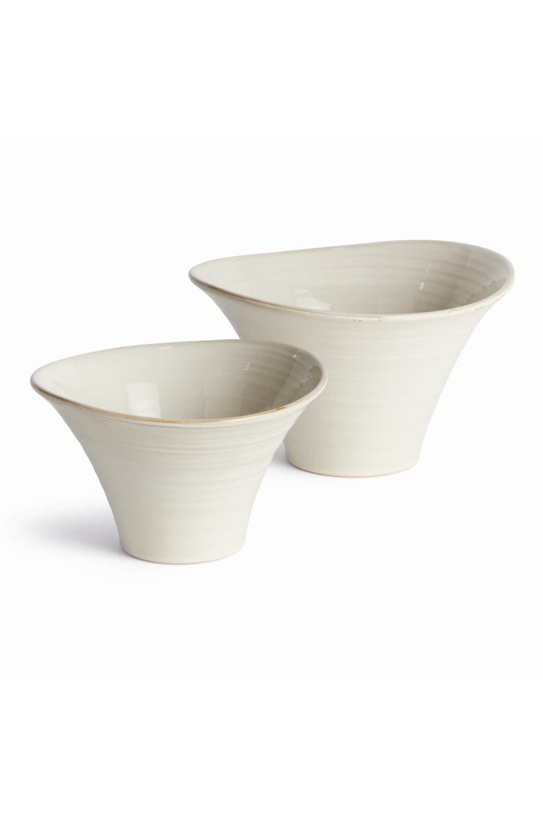 Cotes Pots - 2pc - White Stoneware Planters w/ Drain Hole, Main, color, White