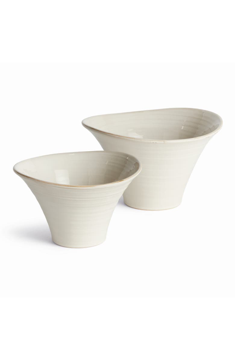 Napa Home & Garden Cotes Pots - 2pc - White Stoneware Planters w/ Drain Hole, Main, color, White