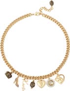 Kurt Geiger London Mixed Charm Curb Chain Necklace