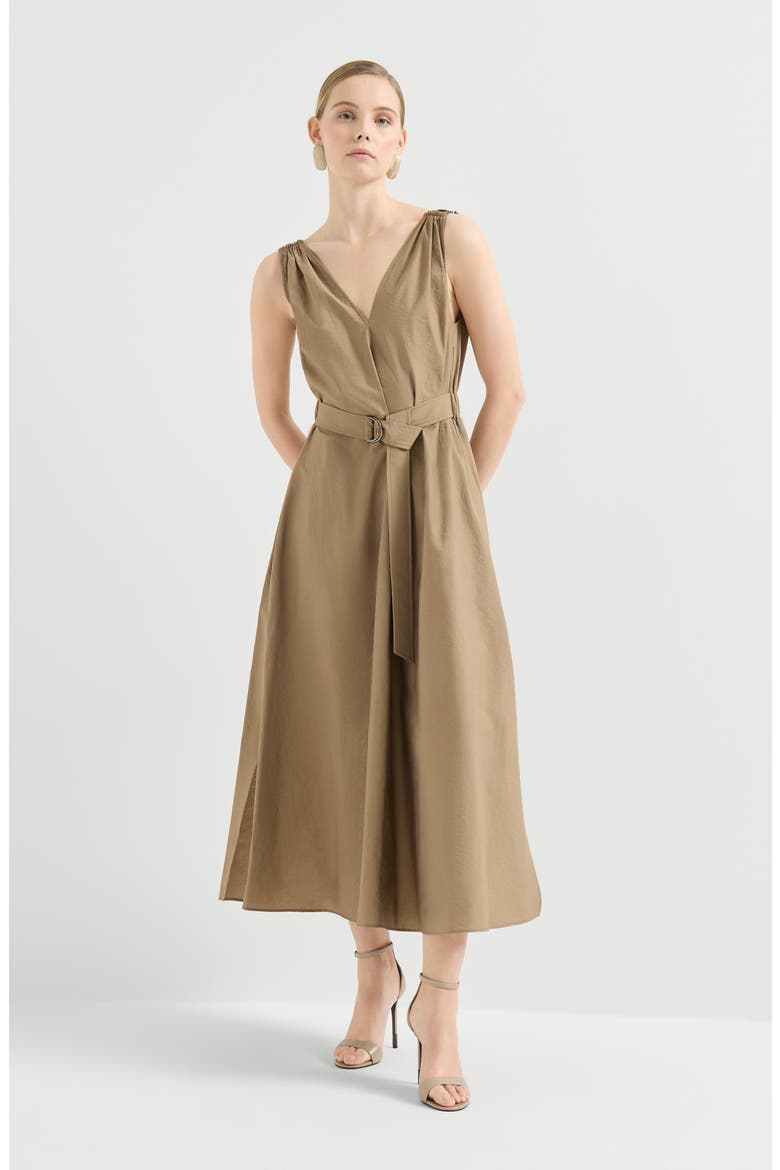 Dress with belt, Main, color, Sand