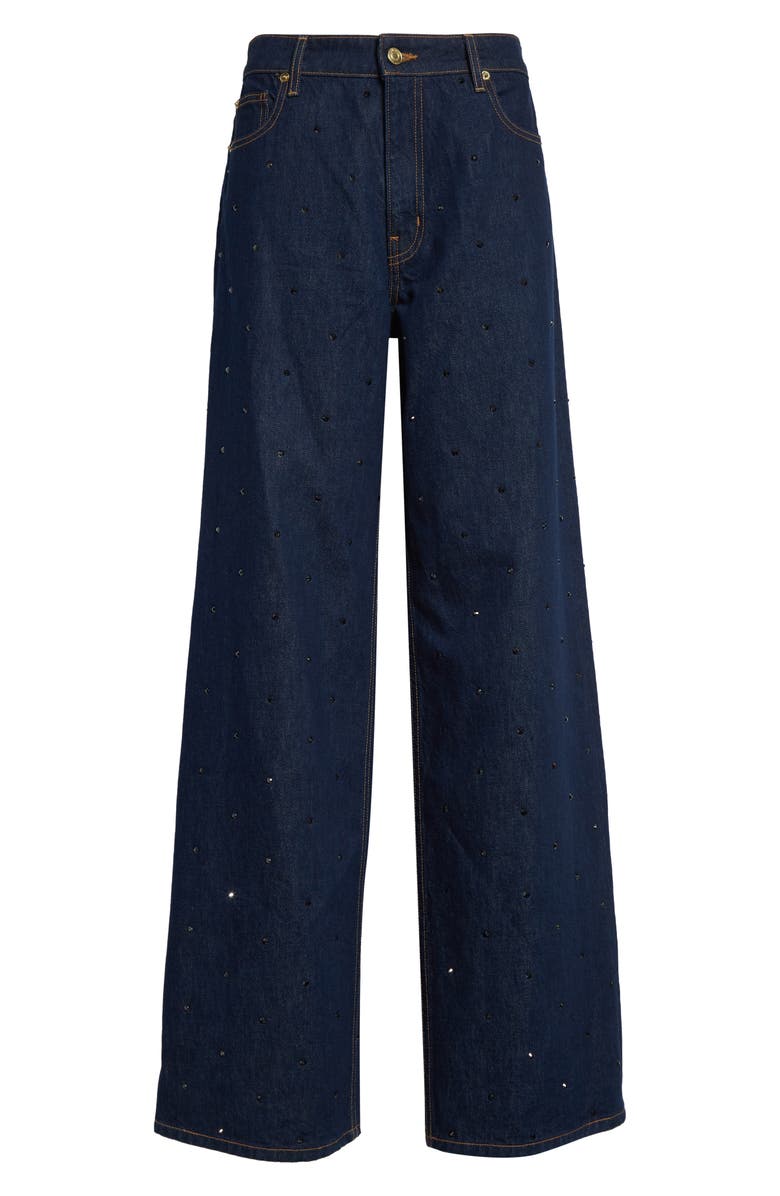 ST. JOHN Rhinestone Embellished Jeans, Alternate, color, Indigo Wash