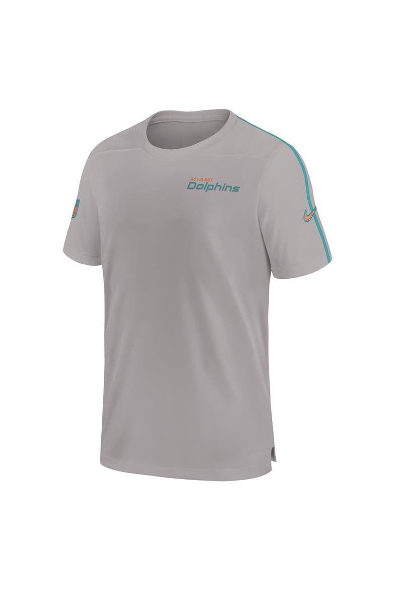 Men's Nike Gray Miami Dolphins 2024 Sideline Coach UV Performance T-Shirt, Alternate, color, Gray