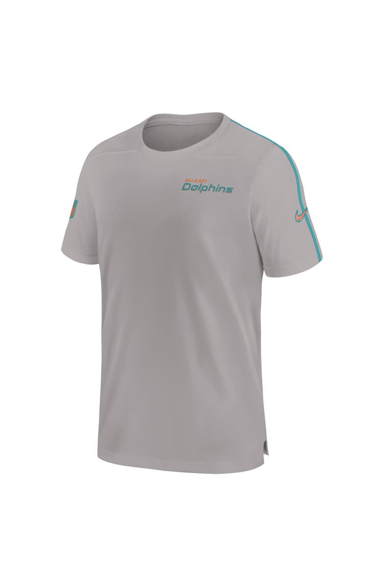 Nike Men's Nike Gray Miami Dolphins 2024 Sideline Coach UV Performance T-Shirt, Alternate, color, Gray