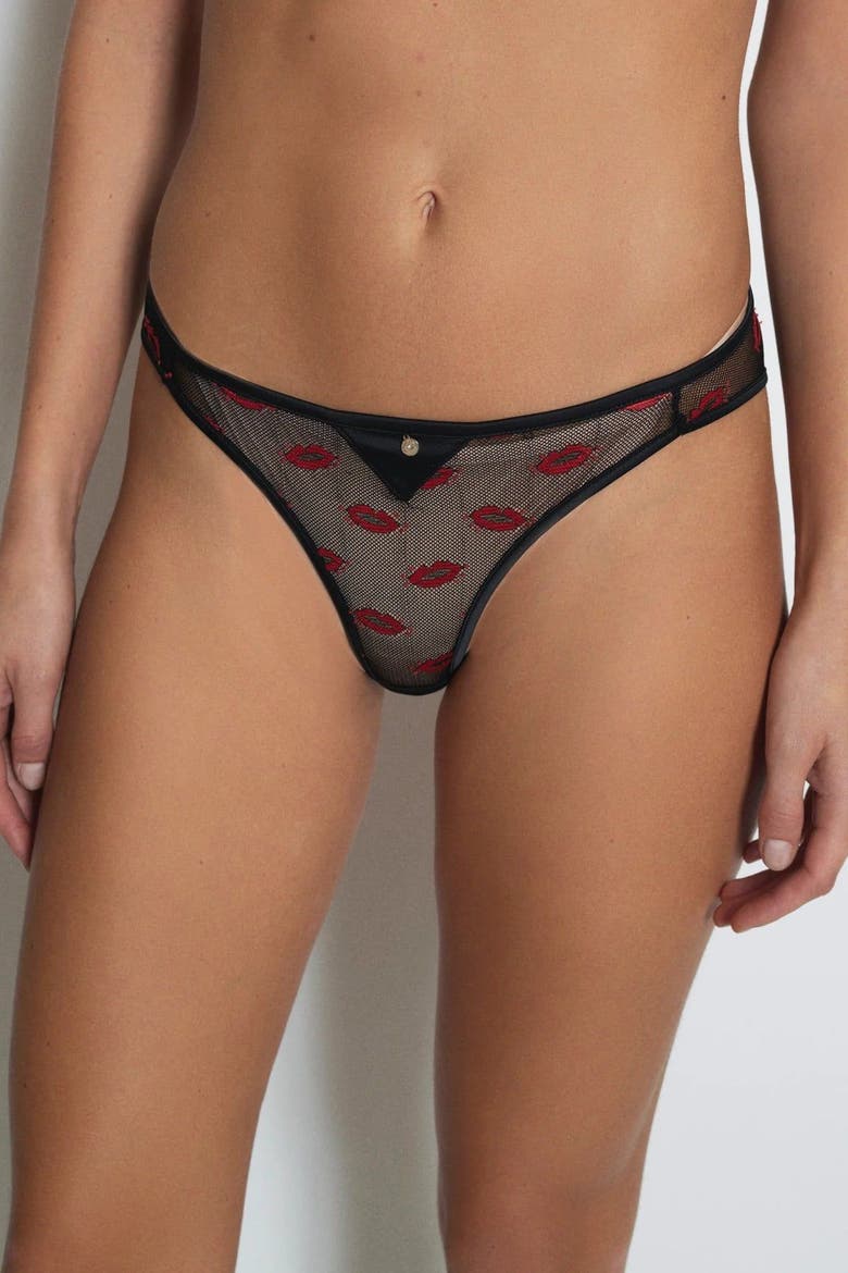 Smooch Smooch Ouvert Panties, Alternate, color, Black