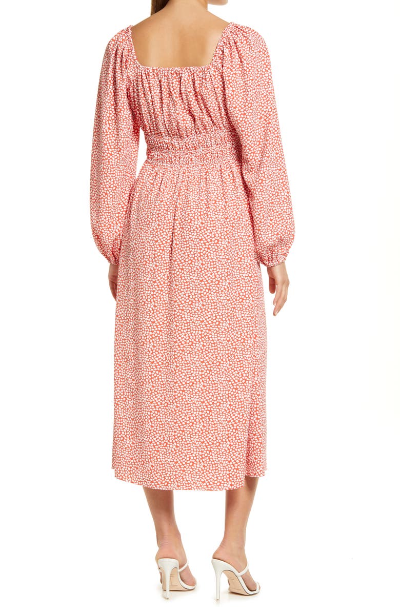 Charles Henry Dot Print Long Sleeve Dress, Alternate, color, 