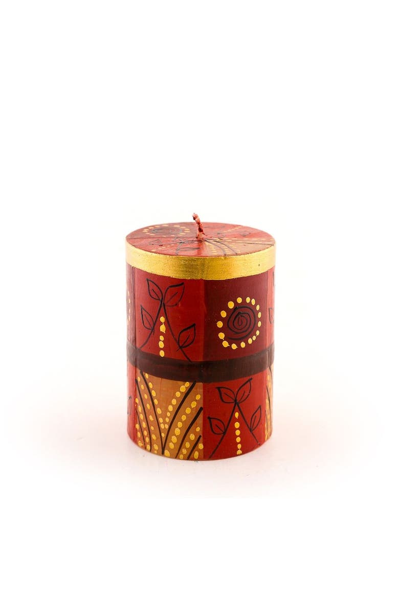Safari Gold Painted Pillar Candle, Main, color, Safari Gold - 3x4"