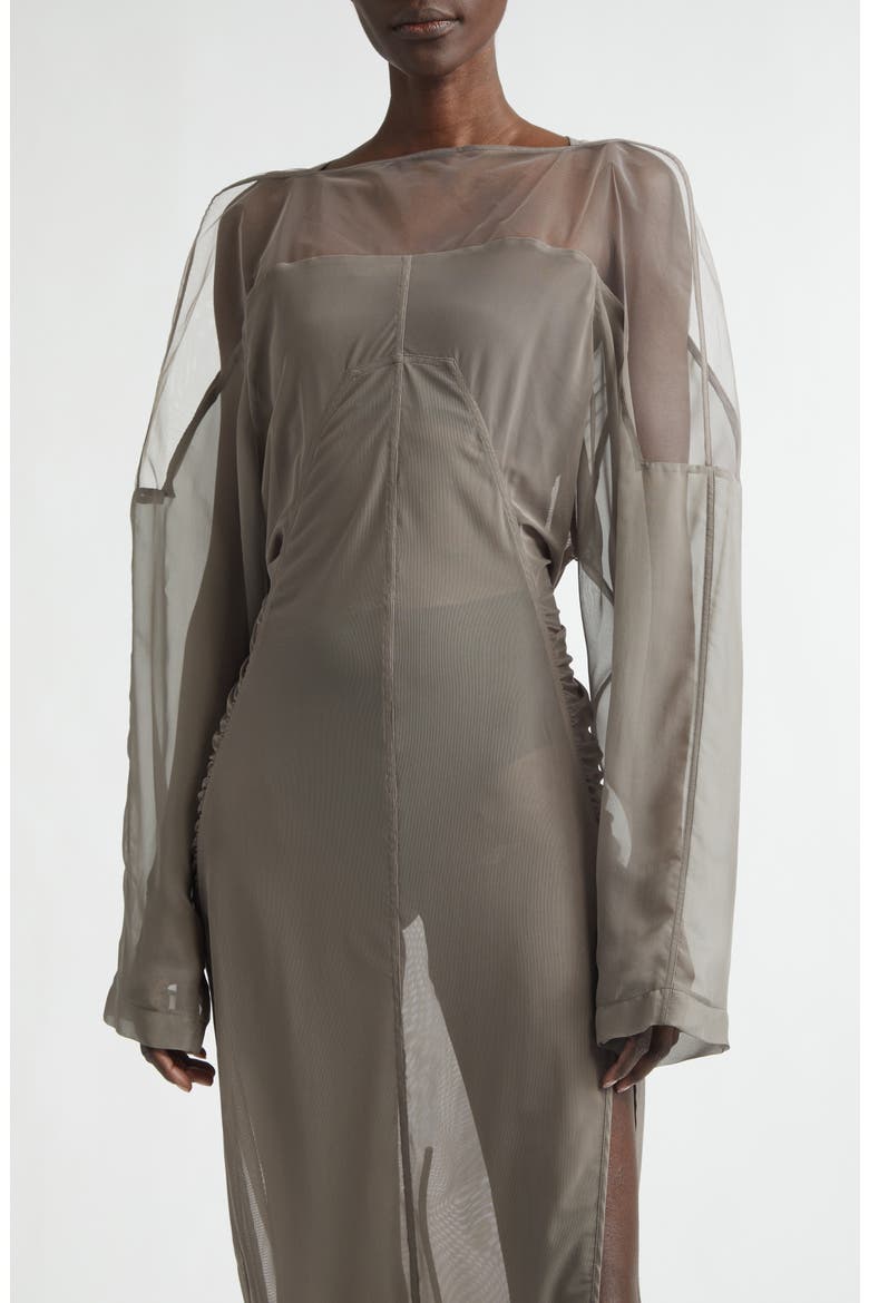 Collage Paneled Long Sleeve Gown, Alternate, color, DUST