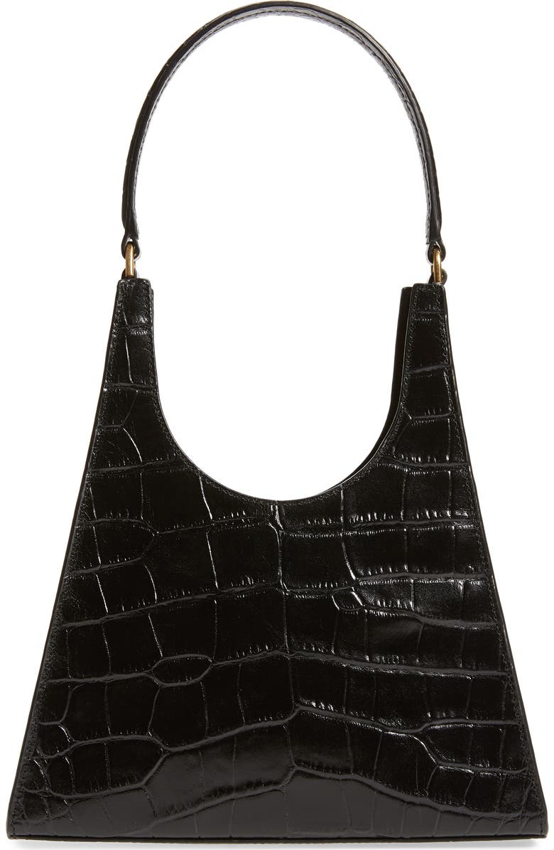 STAUD Small Rey Leather Shoulder Bag, Main, color,