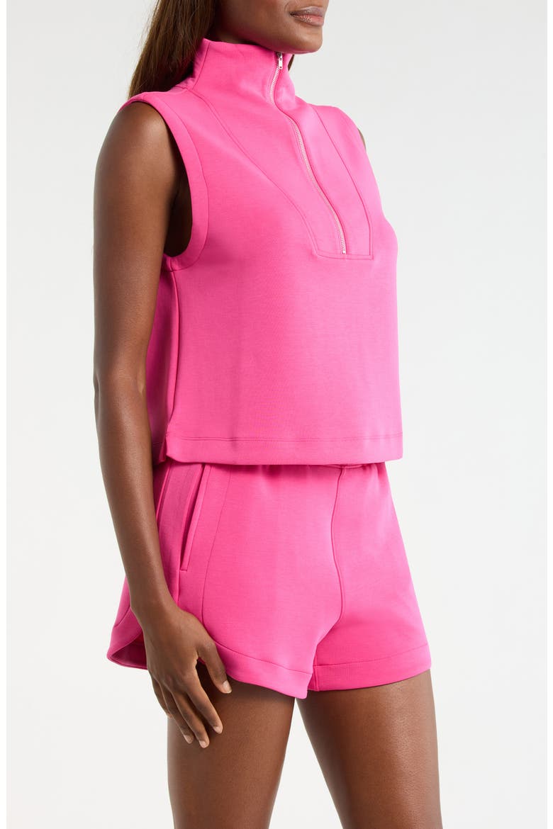 Dreamweave™ Sleeveless Half Zip Mock Neck Top, Alternate, color, FUCHSIA PURPLE