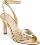 Cinq à Sept Jackie Metallic Leather Strappy Sandal