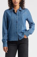 Caslon® Pintuck Cotton Chambray Button-Up Shirt