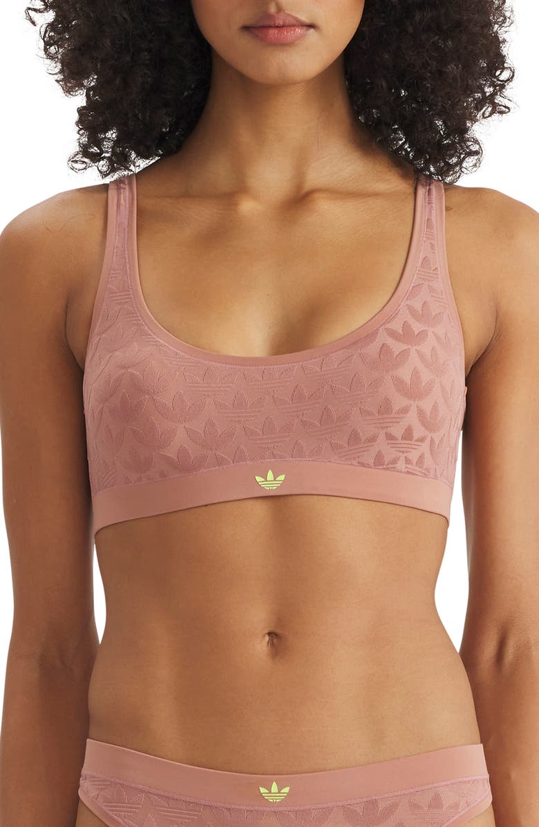 adidas Originals Microterrot Monogram Comfort Scoop Bralette, Main, color, 