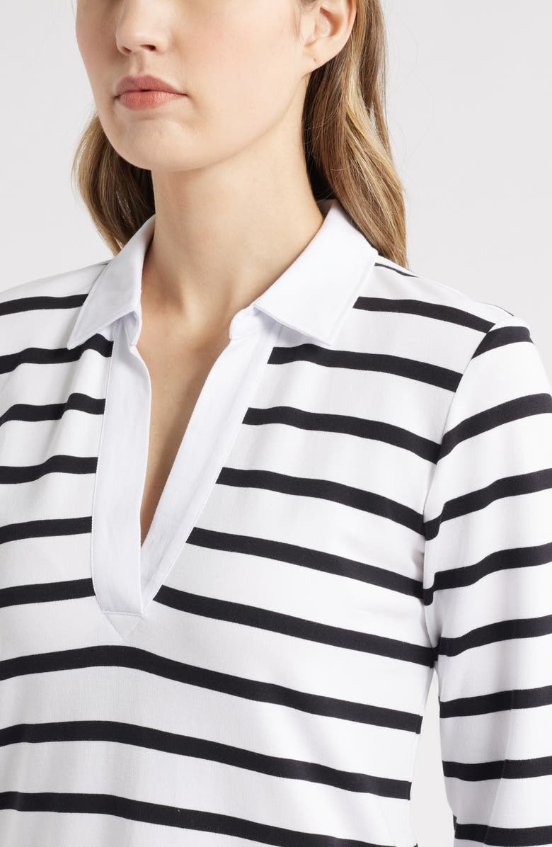 Hatley Stripe Long Sleeve Johnny Collar Knit Dress, Alternate, color, 