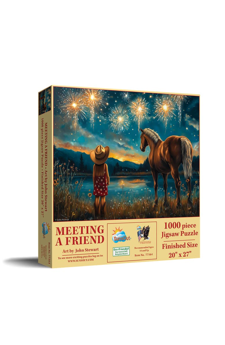 Sunsout Meeting a Friend 1000 piece Jigsaw Puzzle for Adults, Main, color, Multicolor