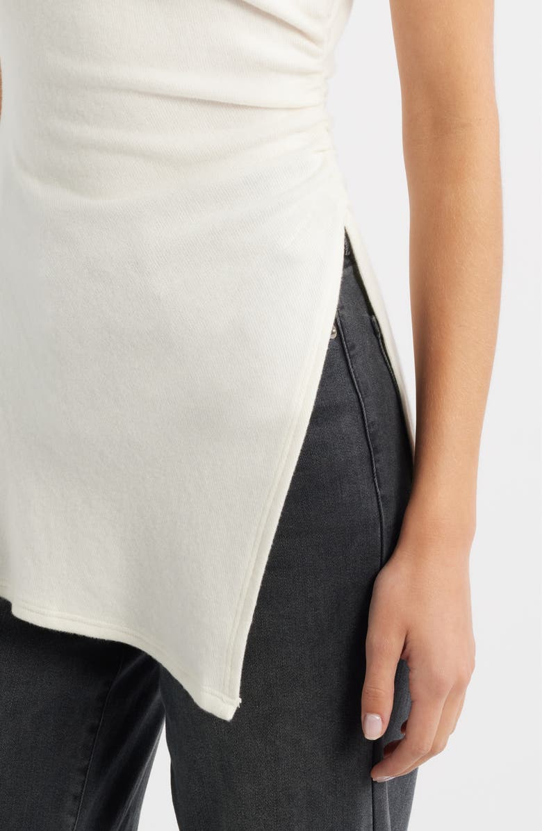Reformation Walker Side Ruched Knit Top, Alternate, color, Fior Di Latte