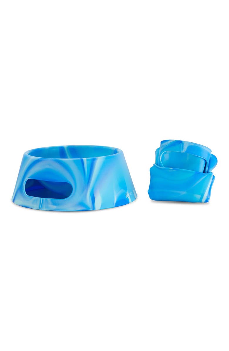 Silipint Aquafur Silicone 18Oz Dog Bowl, Colapsible/Foldable, Arctic Sky, Alternate, color, 