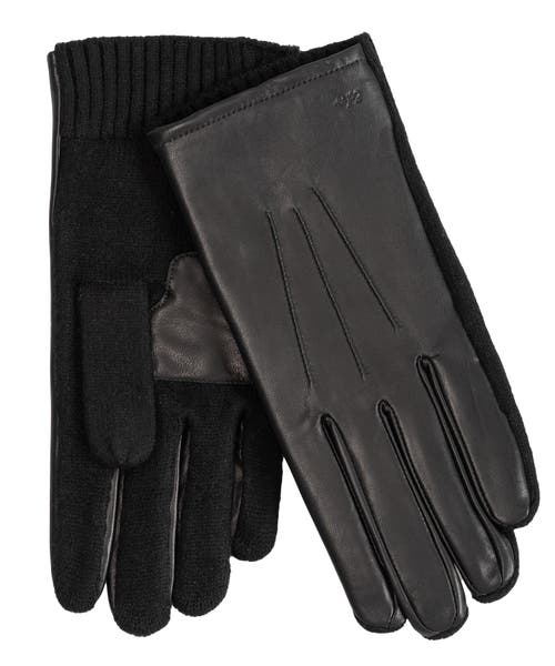 Echo Knit Combo Leather Glove In Black