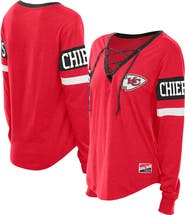 New Era Women's New Era Red Kansas City Chiefs Throwback Lace-Up Long-Sleeve T-Shirt