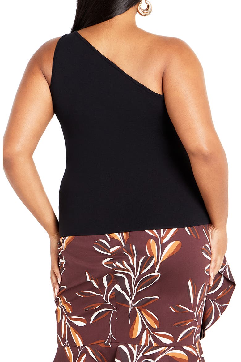 Louisa One-Shoulder Top, Alternate, color, BLACK