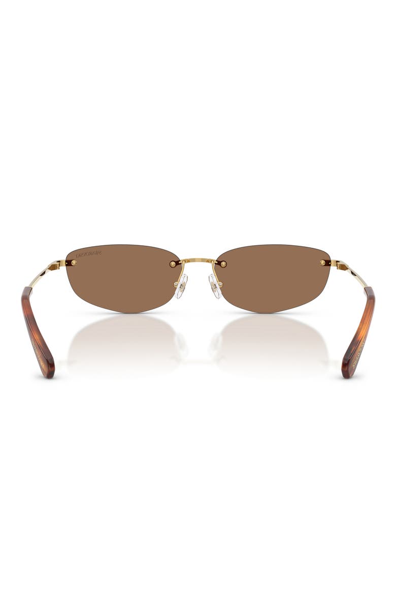 57mm Irregular Sunglasses, Alternate, color, GOLD / DARK BROWN